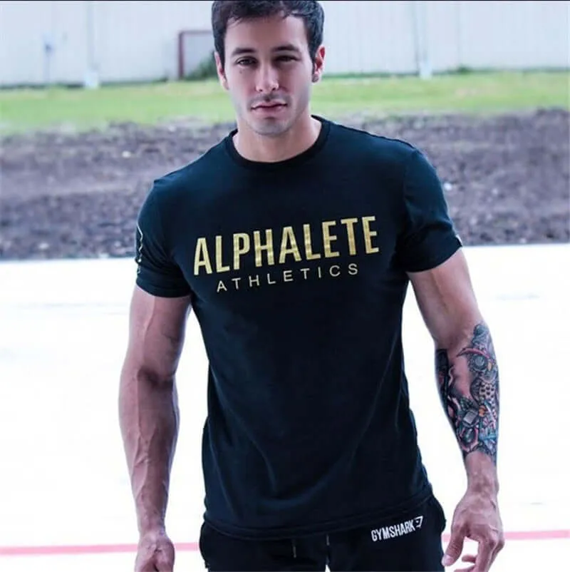 2021 Summer Mens T Shirt Fashion Streetwear Short Sleeve Gyms Fitness Bodybuilding Workout Slim Tee Tops Cotton Clothing