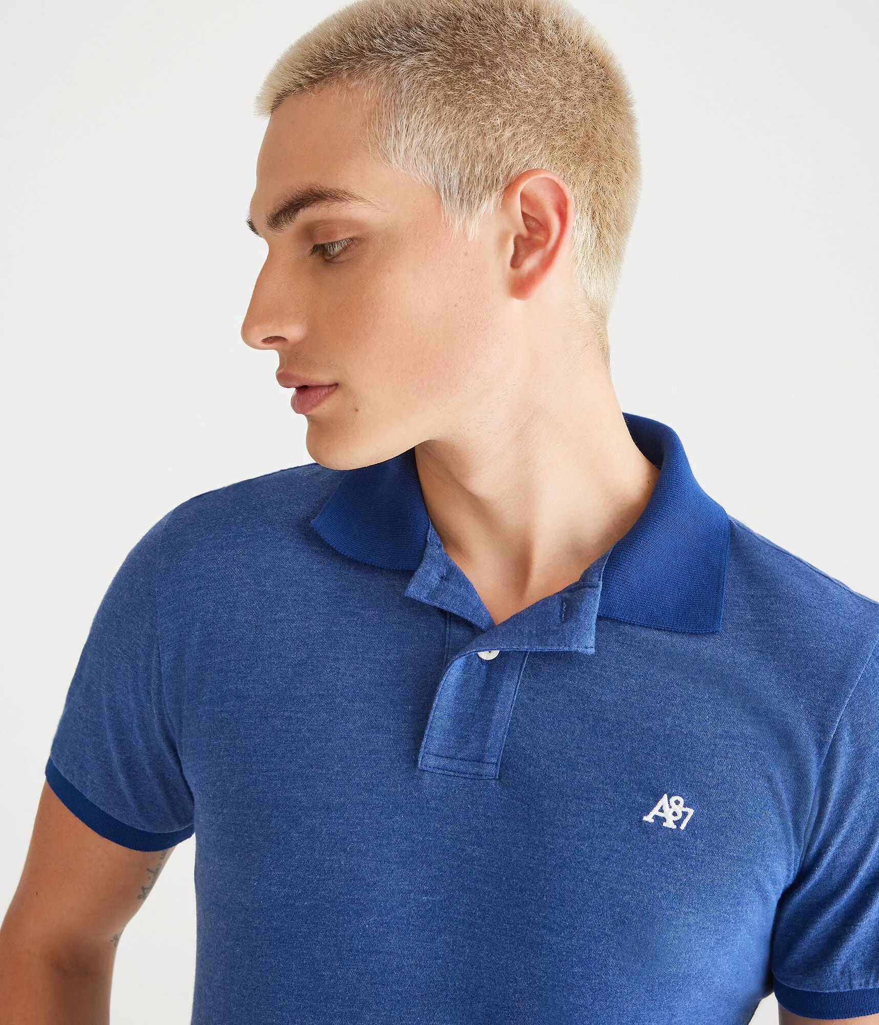 A87 Aeropostale logo polo shirt, blue