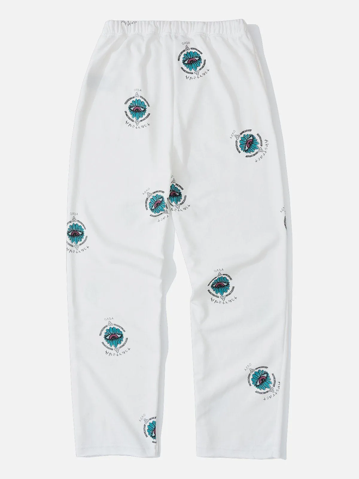 AlanBalen® - Blue Eye Print Drawstring Shredded Pants