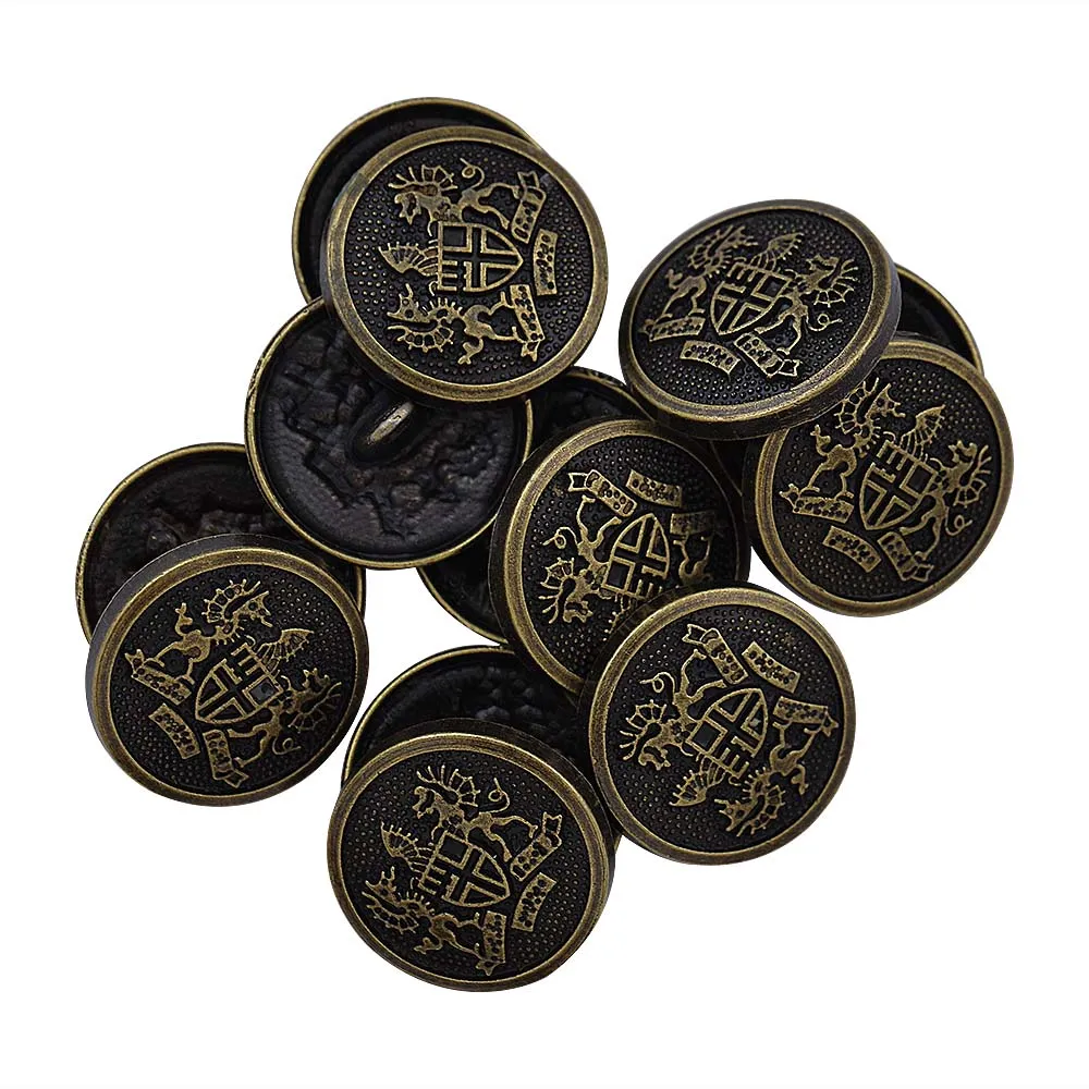 Antique Finish Royal Emblem Metal Buttons for Coat/Suit/Sherwani