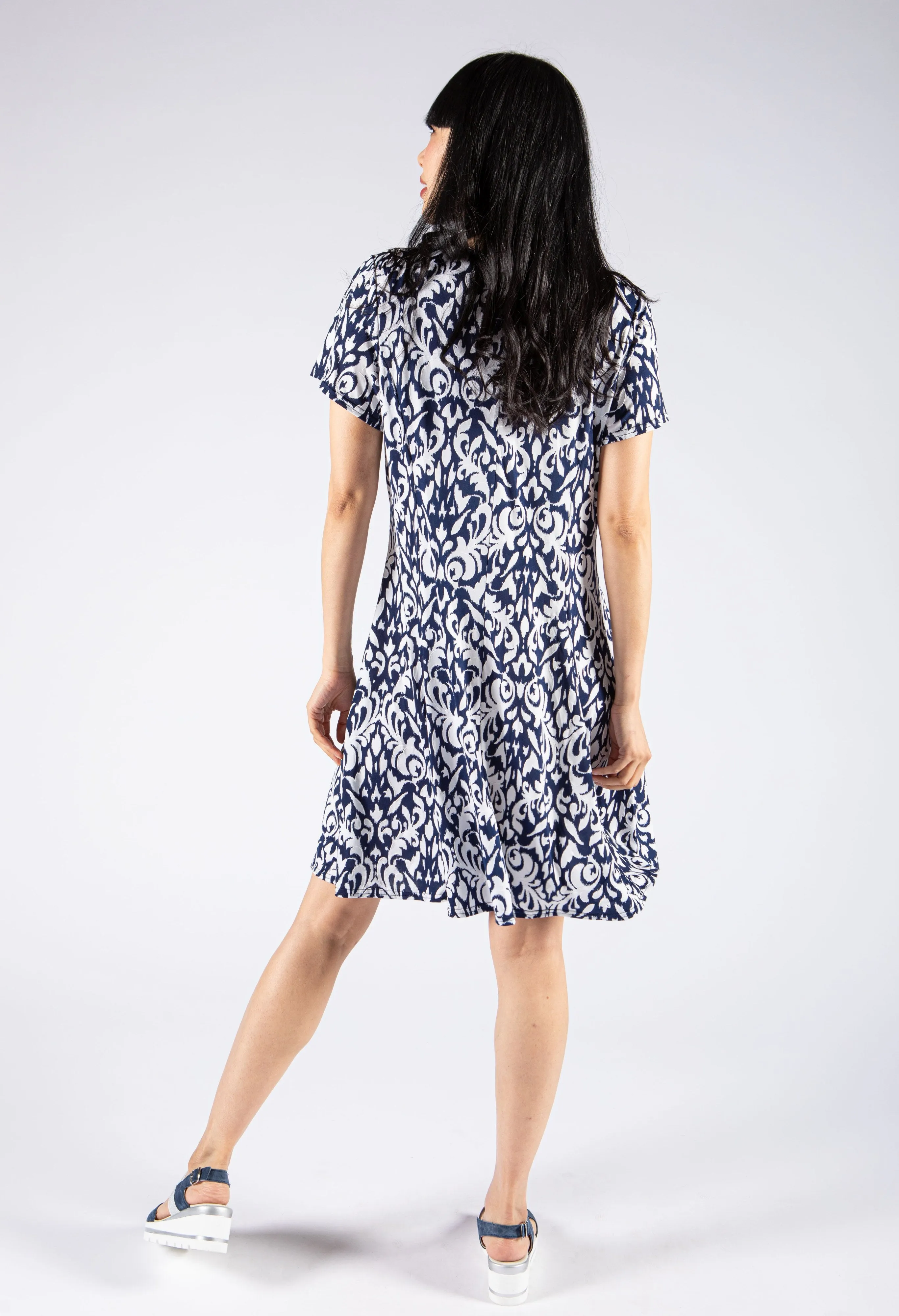 Antique Pattern Short Dress