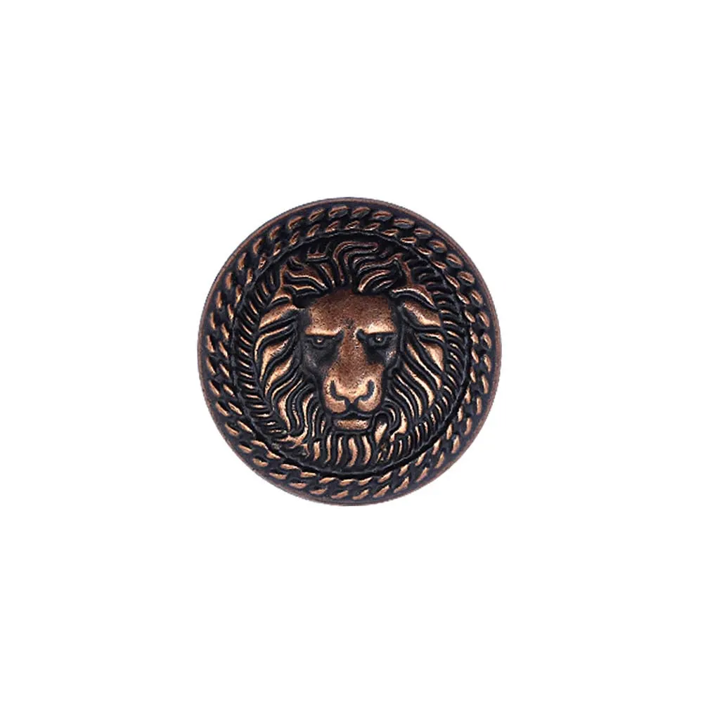 Antique Vintage Lion Face Round Shape Shank Metal Buttons