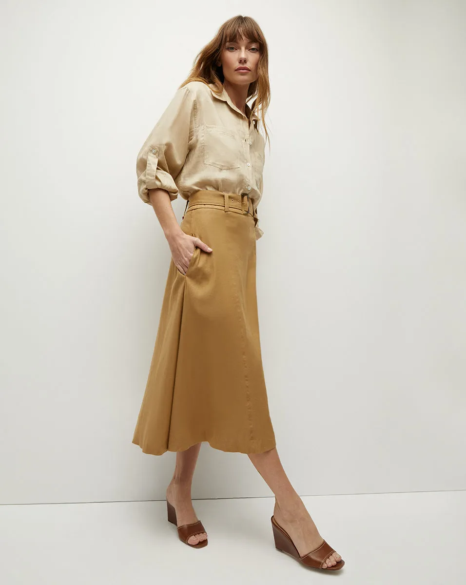 Arwen Stretch-Linen Skirt