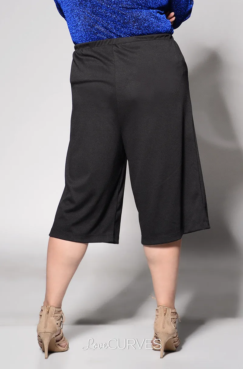 Basic Culottes with Side Pockets - Black - REE