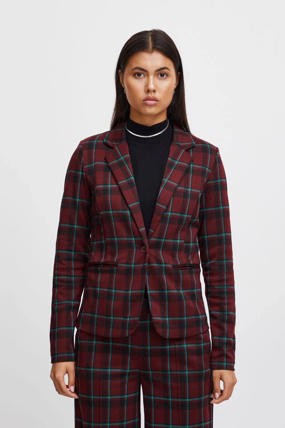 Blazer Ichi Ihkate Checko Bl, red wine