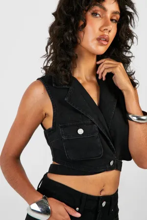 Boohoo Crop Top Vest Black