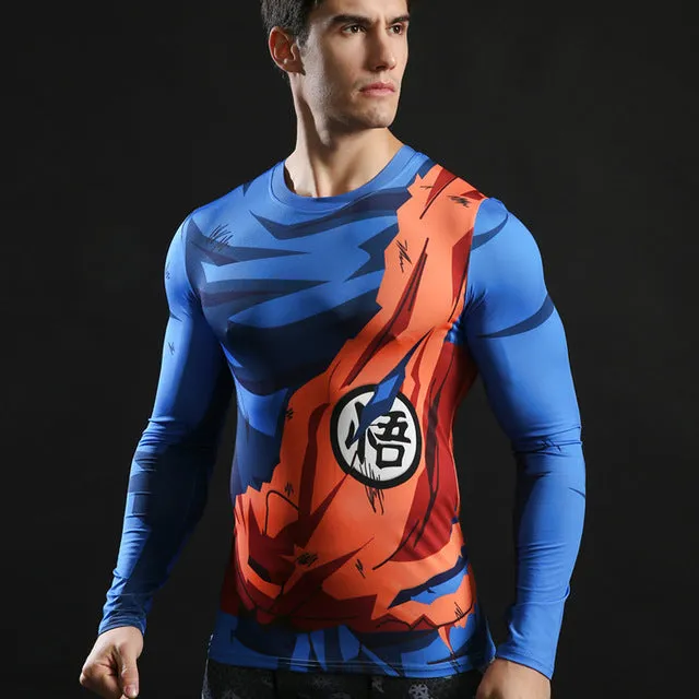 Compression T shirts Long Sleeve Fitness Top Superman Printed Tshirts Superhero Tees Crossfit Bodybuilding Tees 2017 ZOOTOP BEAR