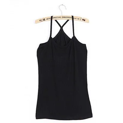 Cotton slim Y style spaghetti strap basice shirt 10 color for choose women's vest /cotton top tank camis