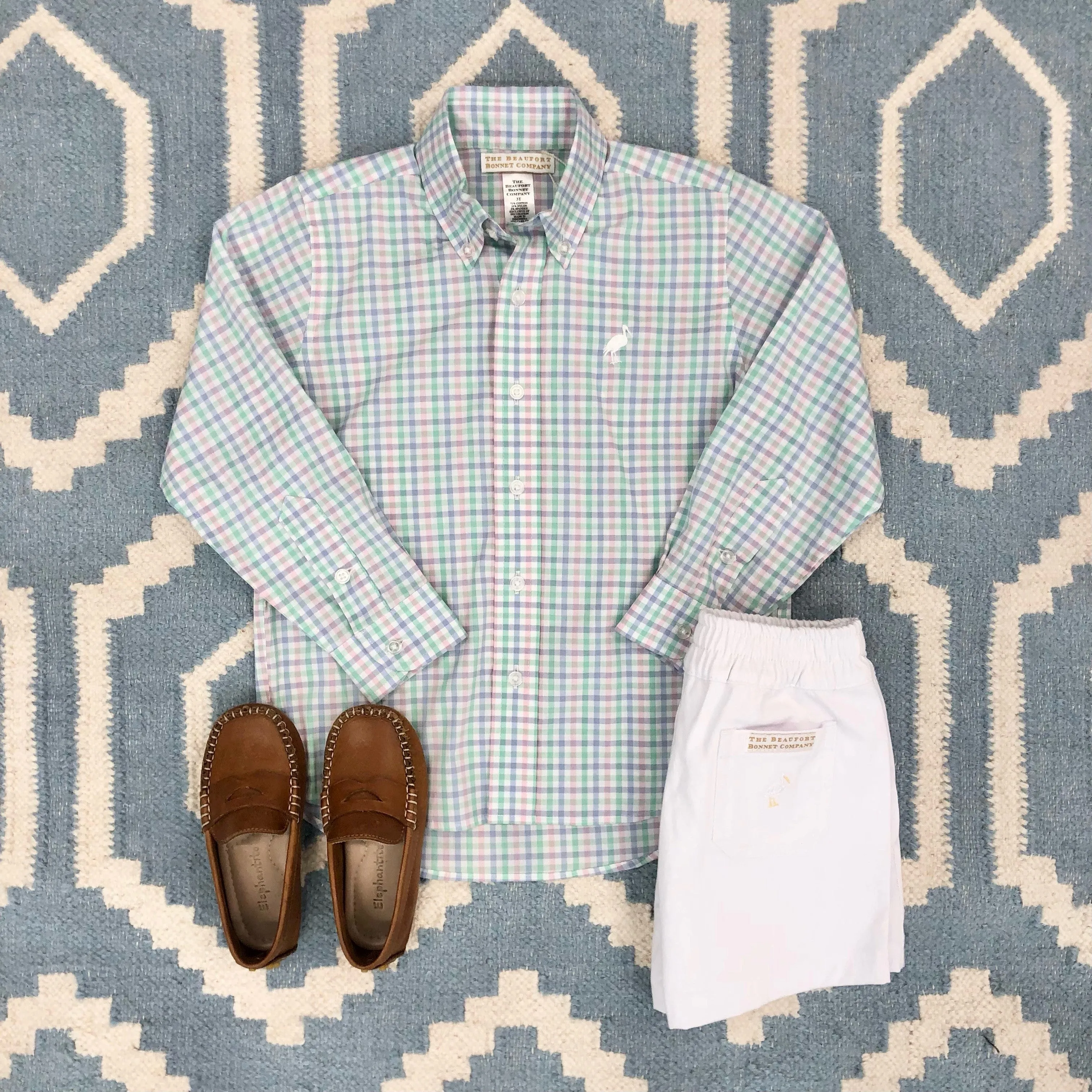 Dean's List Dress Shirt - Sir Proper's Preppy Plaid with Worth Avenue White Stork