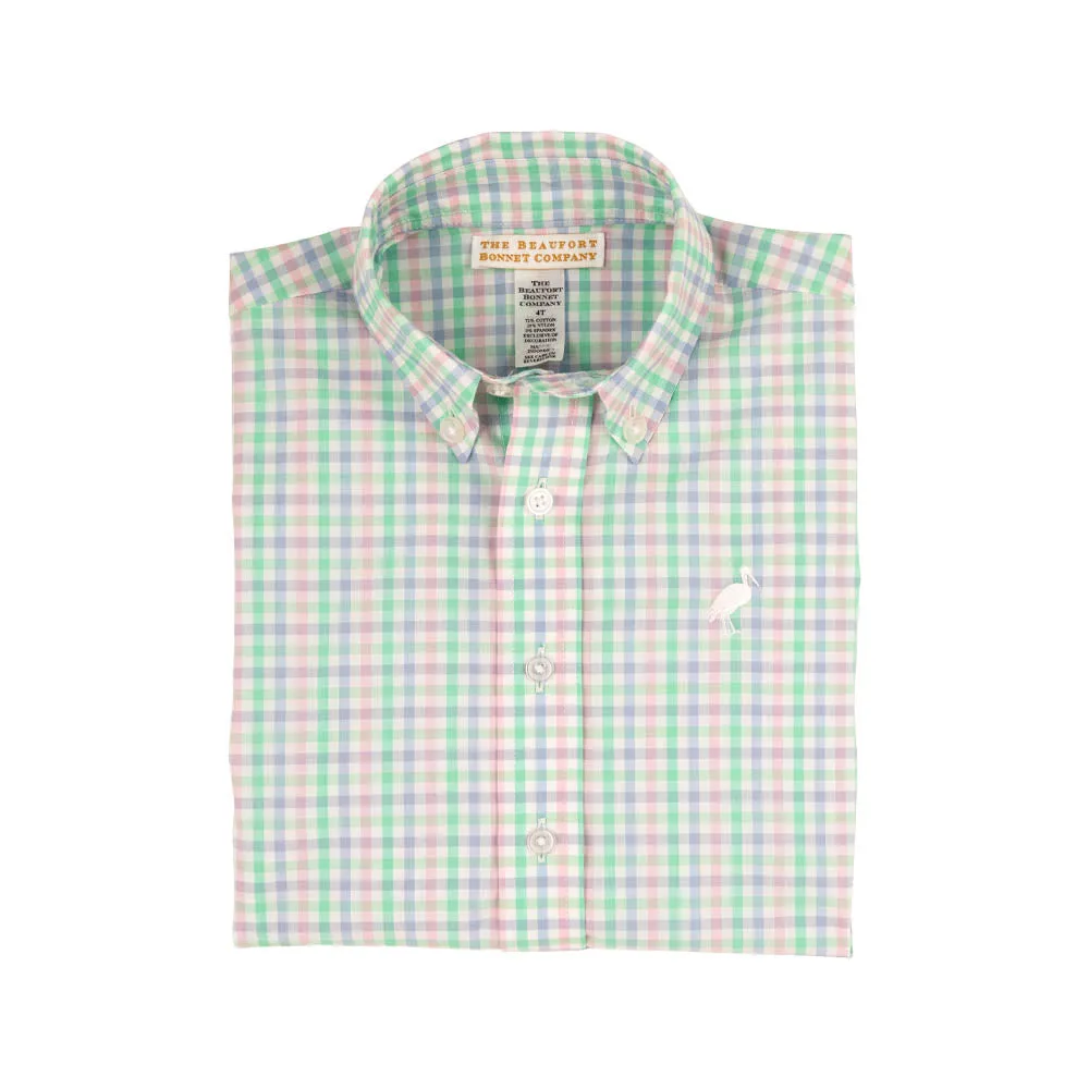 Dean's List Dress Shirt - Sir Proper's Preppy Plaid with Worth Avenue White Stork