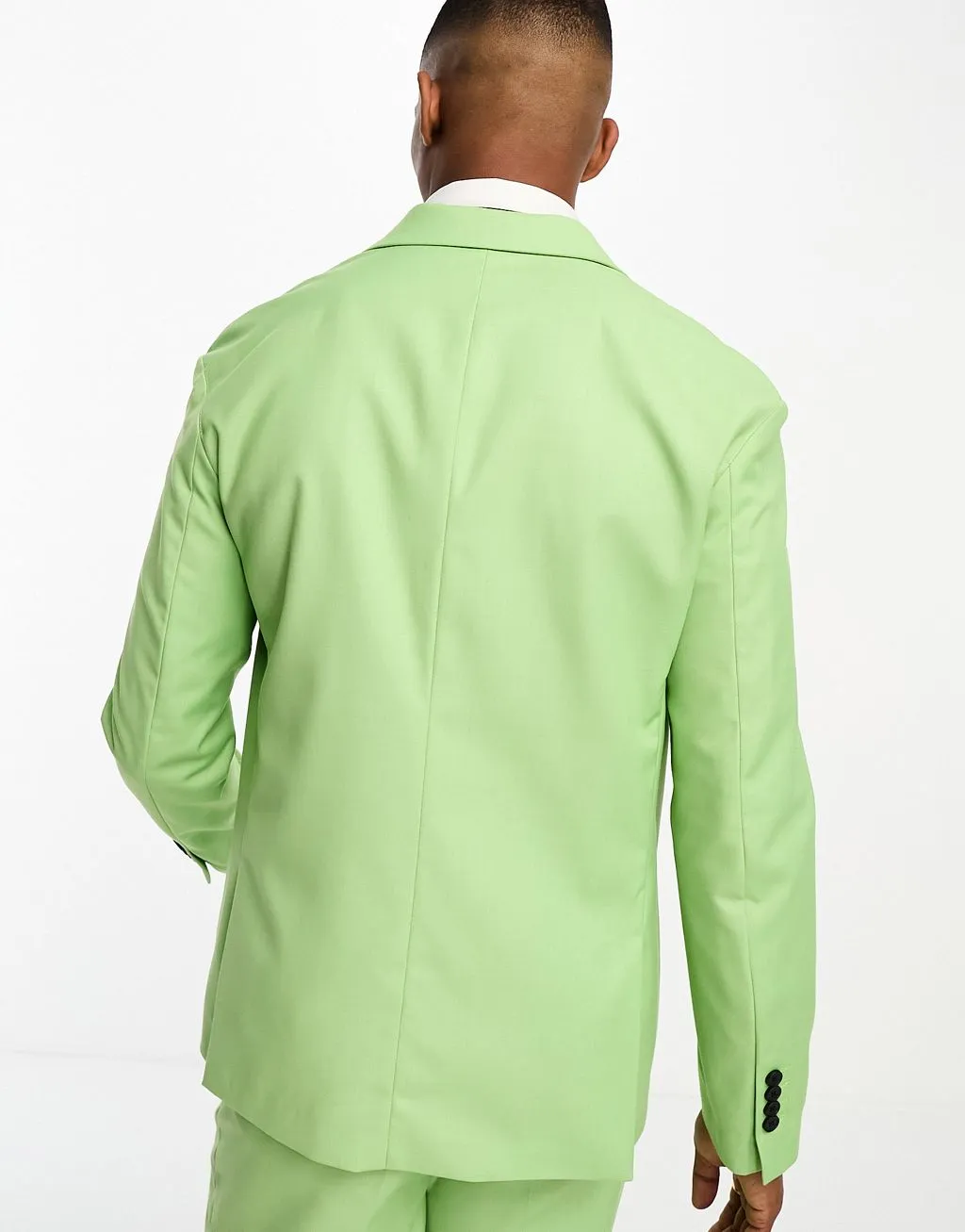 Devils Advocate Green Oversized Double Breasted Blazer with Lapel