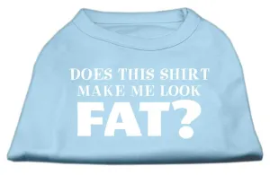 Does This Shirt Make Me Look Fat? Screen Printed Shirt Baby Blue Lg (14)