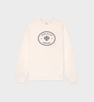 Eden Crest Crewneck - Cream/Navy