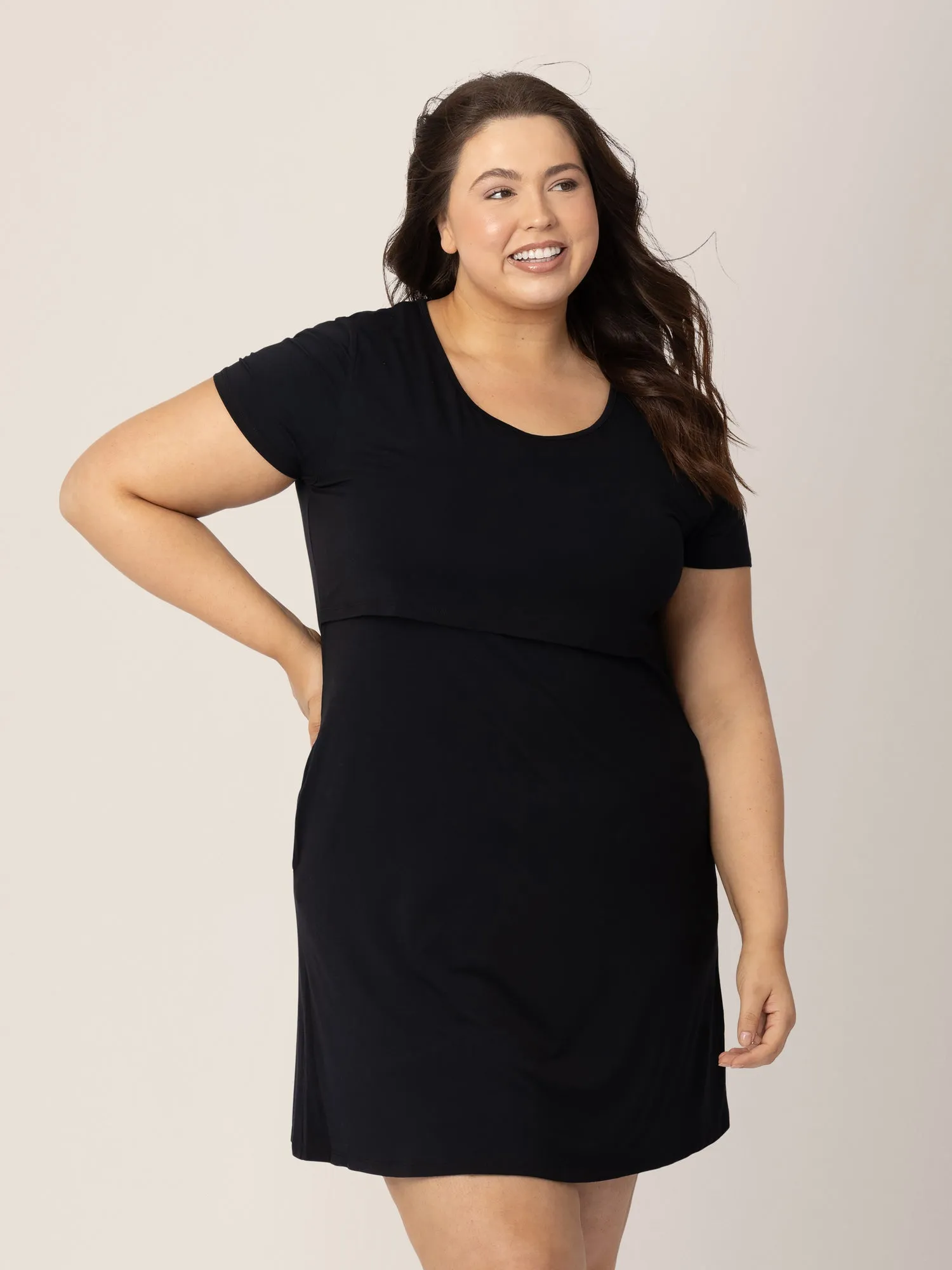 Eleanora Bamboo Maternity & Nursing Dress | Black