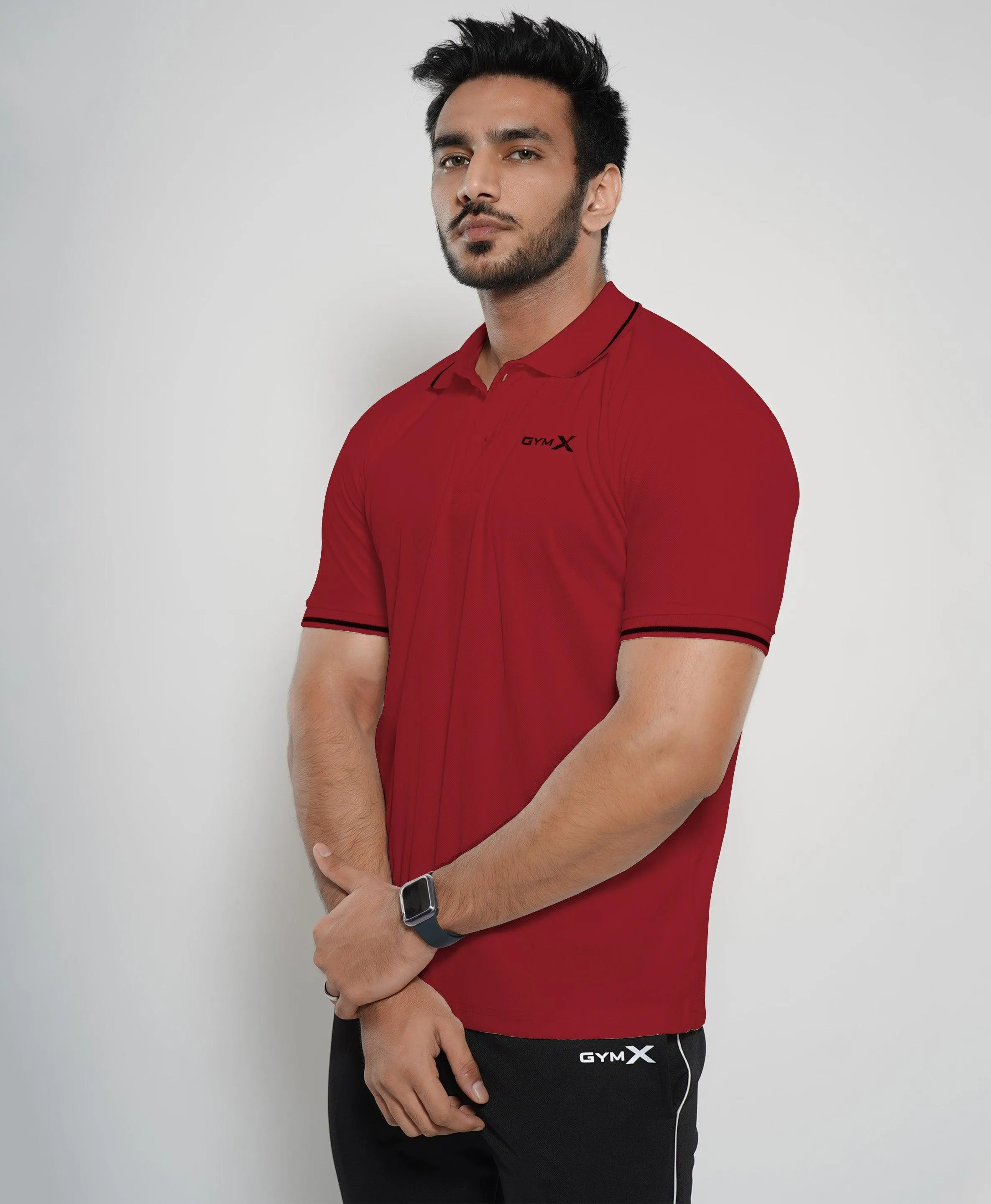 Epic GymX Polo Tee: Valentine Red - Sale