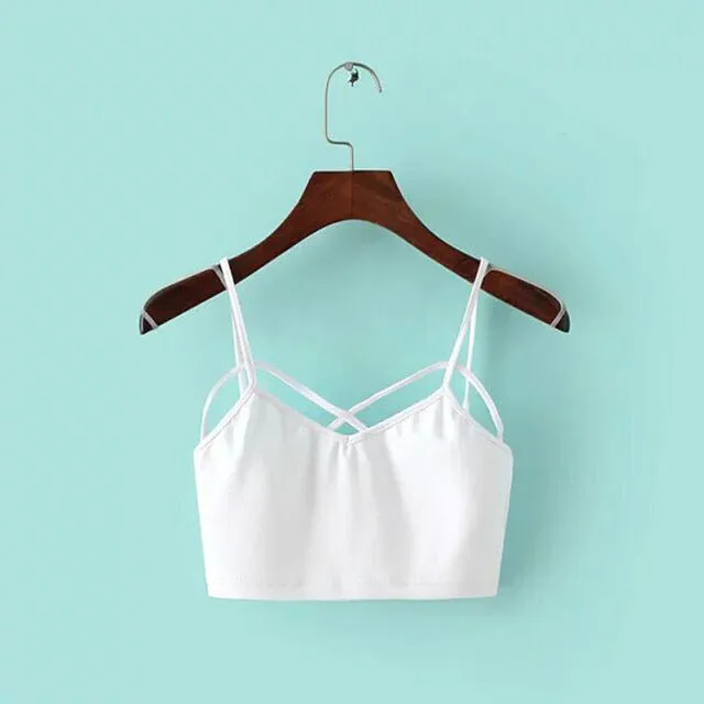 female strappy bra bralette sexy bustier crop top Stripe Grey cropped tops women cheap blusa Bandage Halter Tank Tops Camisole K