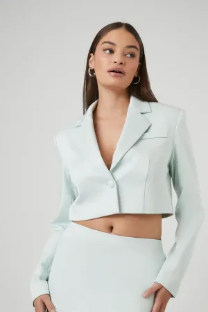 Forever 21 Satin Notched Crop Blazer