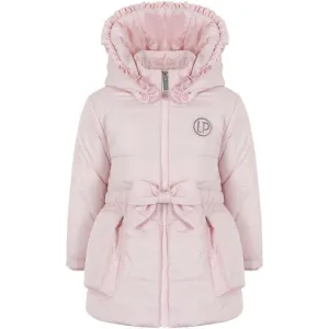 Girls Pink Bow Padded Coat