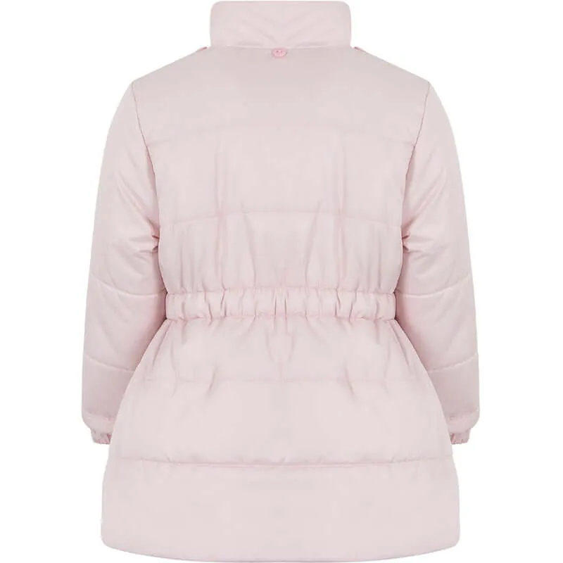 Girls Pink Bow Padded Coat