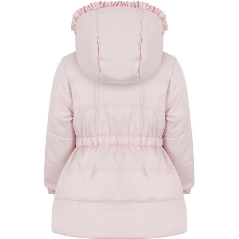 Girls Pink Bow Padded Coat