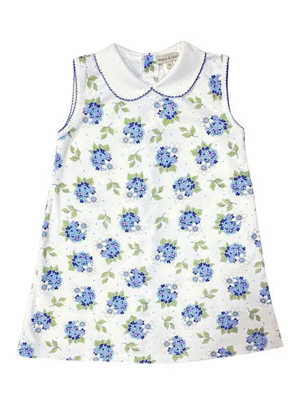 Girl's "Hydrangea" Floral Print A Line Dress