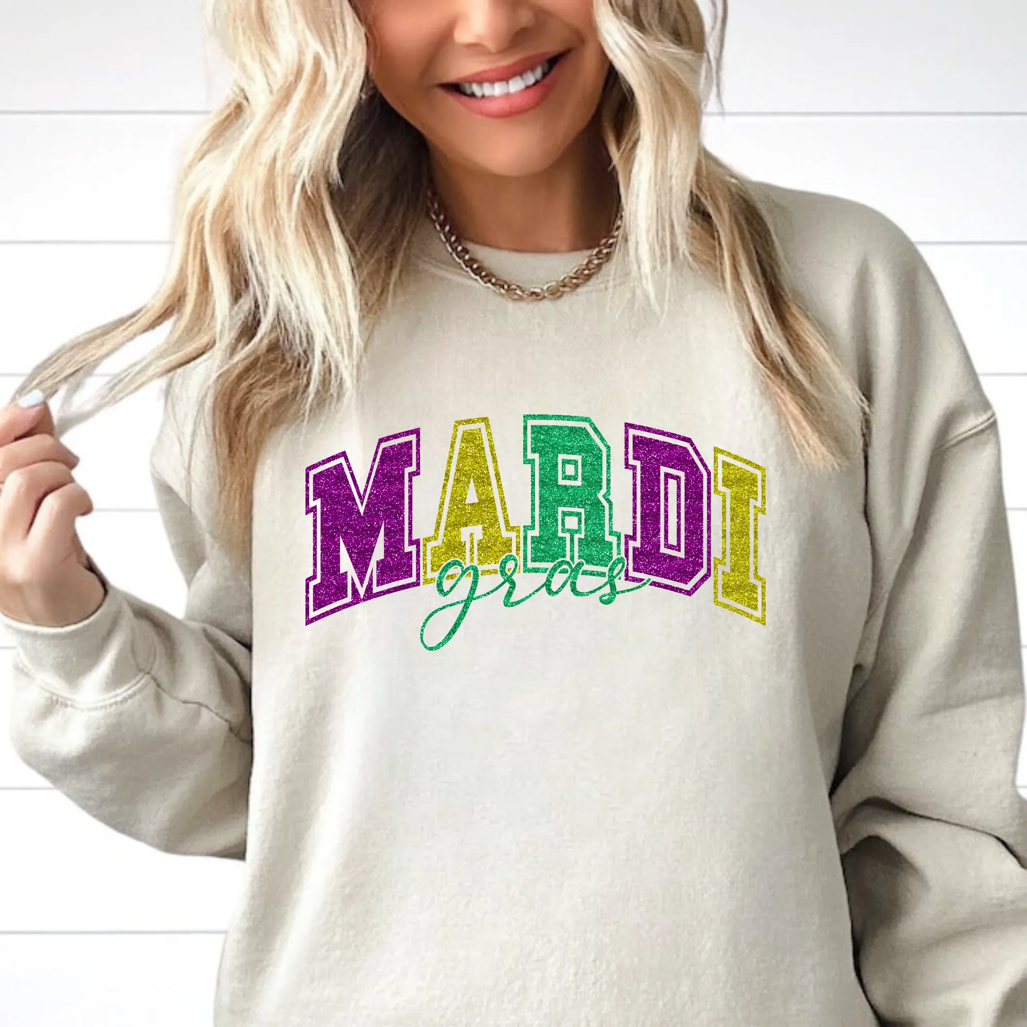 Glitter Mardi Gras Sweatshirt