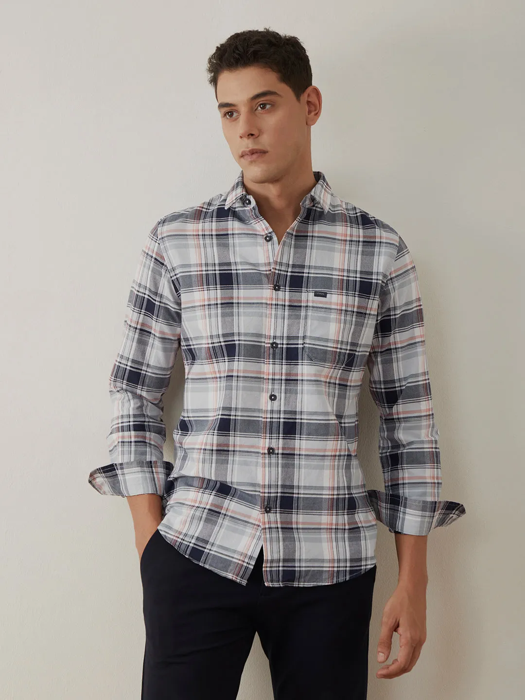 Grey Big Checks Shirt