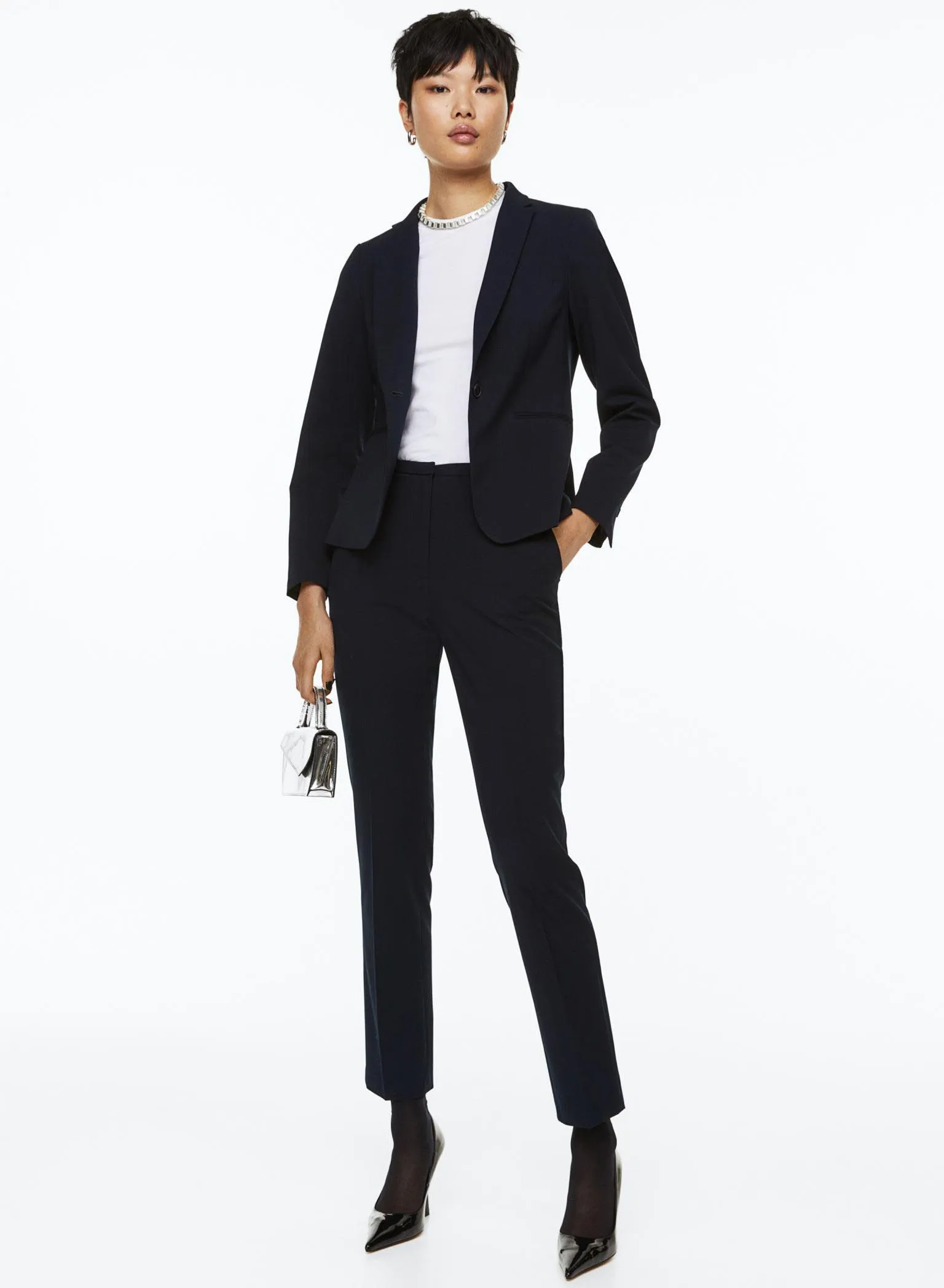 H&M Fitted Blazer, navy blue