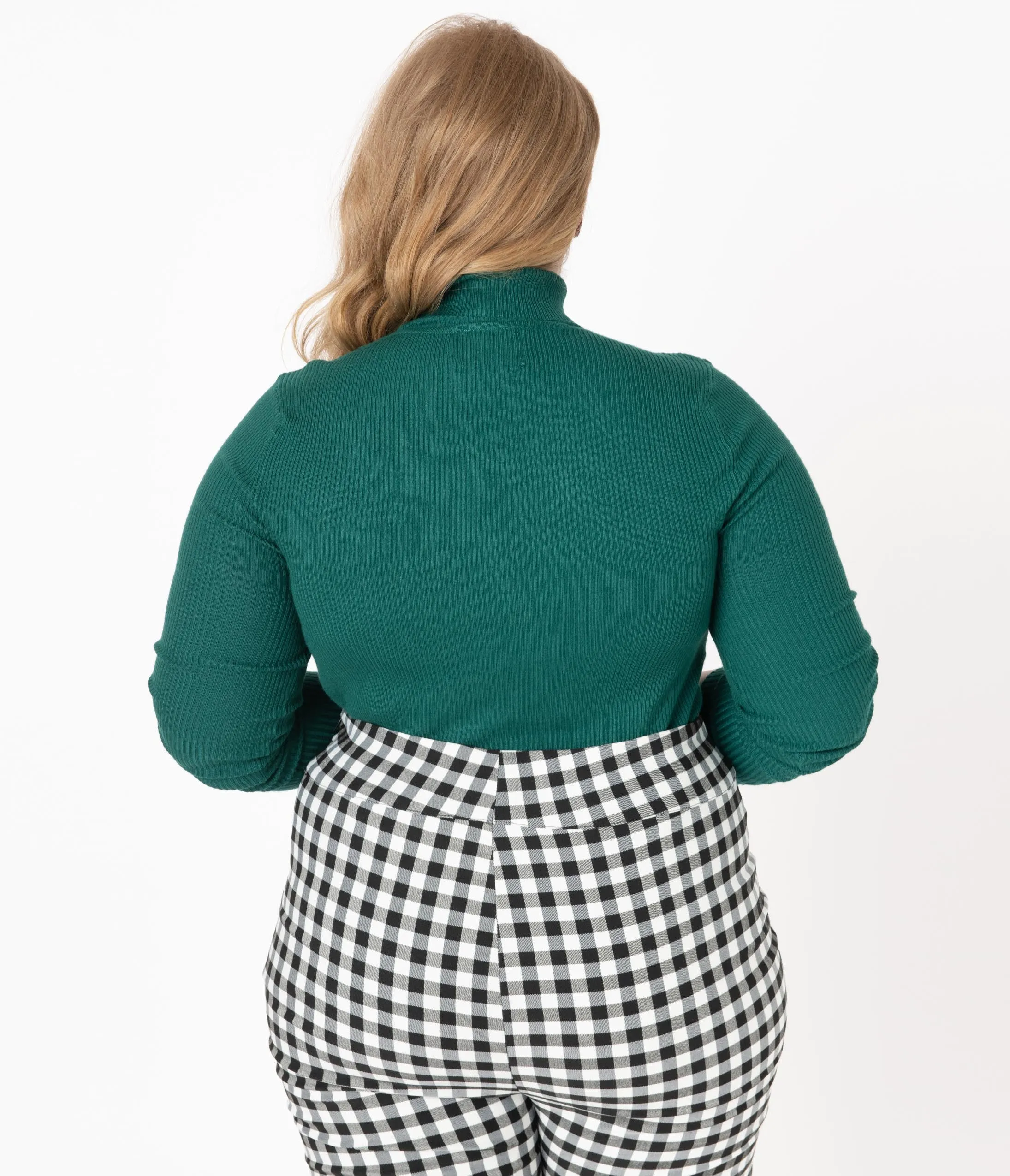 Hell Bunny Plus Size Dark Green Turtleneck Spiros Top