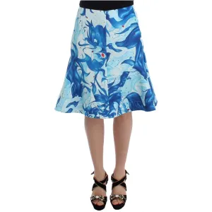 Koonhor Elegant Fresco-Print Knee-Length Skirt