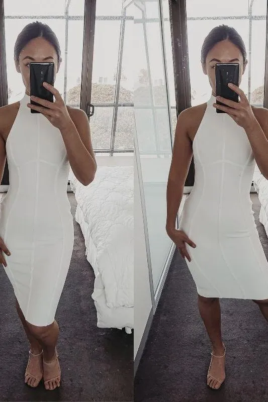 Lea Bandage Midi Dress - Pearl White