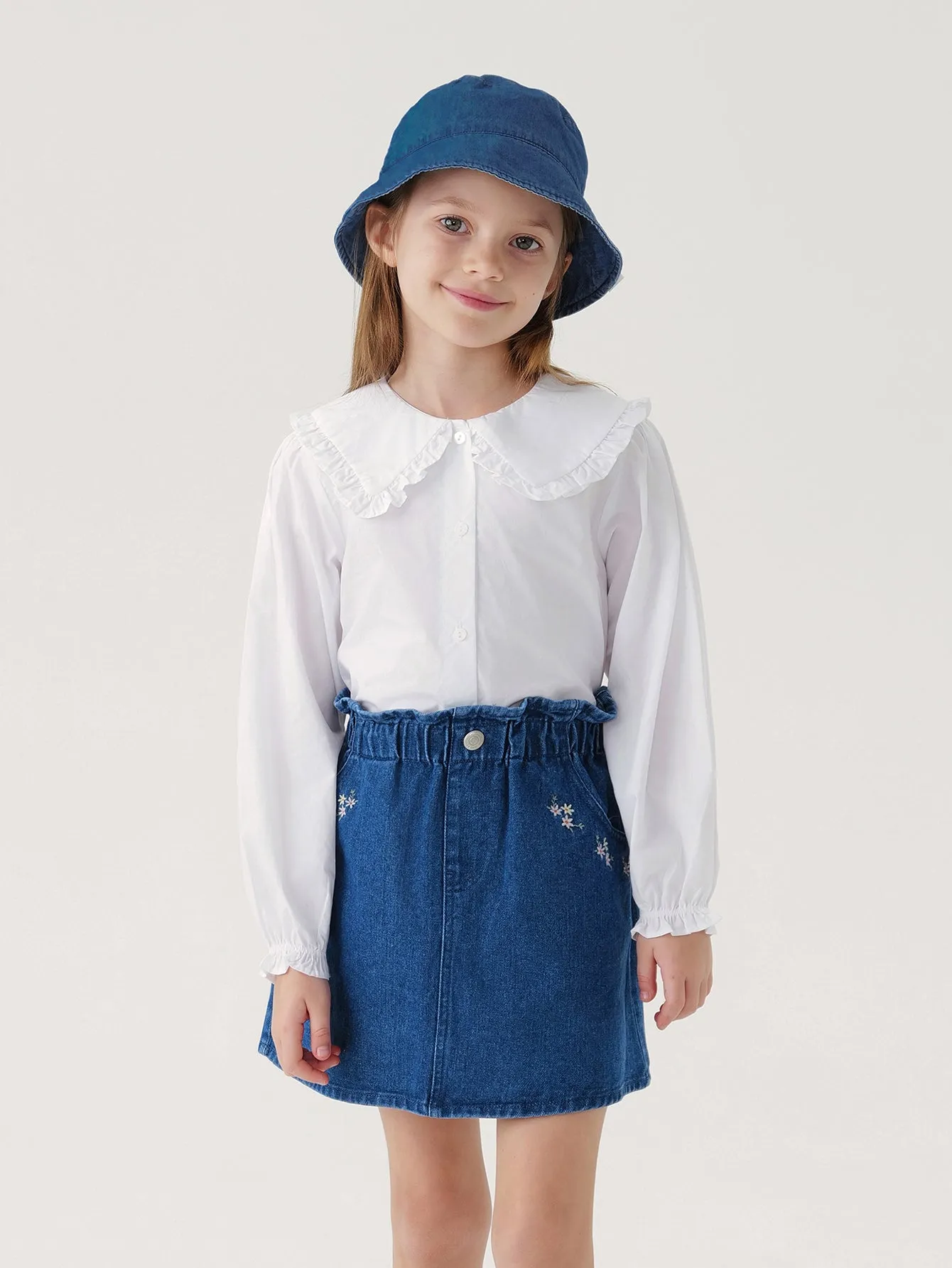 MARC & JANIE Girls Peter Pan Collar Shirts 230360