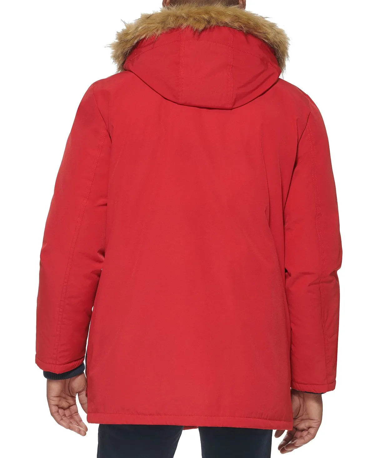 Men's parka with faux fur jacket on the hood created for Macy's Club Room, red