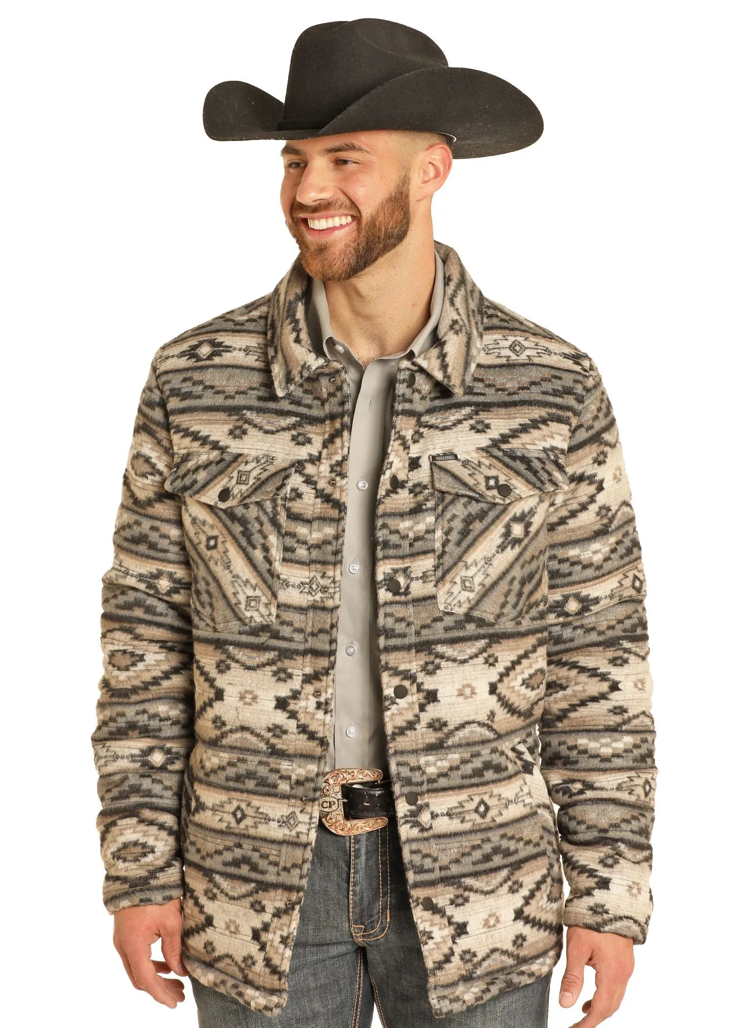 Men's Rock & Roll Quilted Aztec Snap Jacket