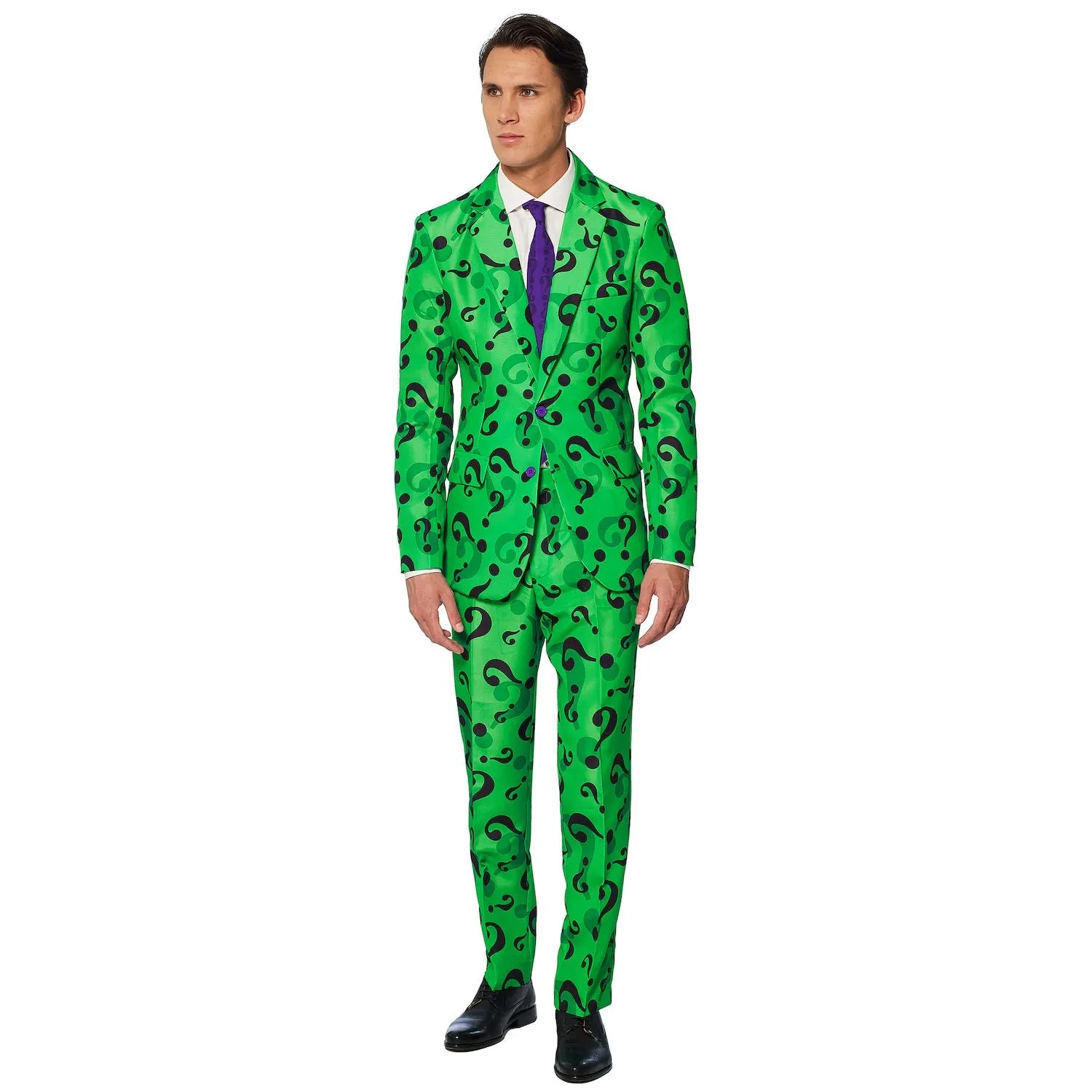 Men's slim fit suit with tie Suitmeister Batman The Ridder, green