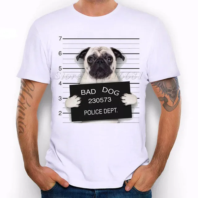 New 2017 Summer Fashion  French Bulldog Design T Shirt Men's High Quality  dog Tops Hipster Tees pa890