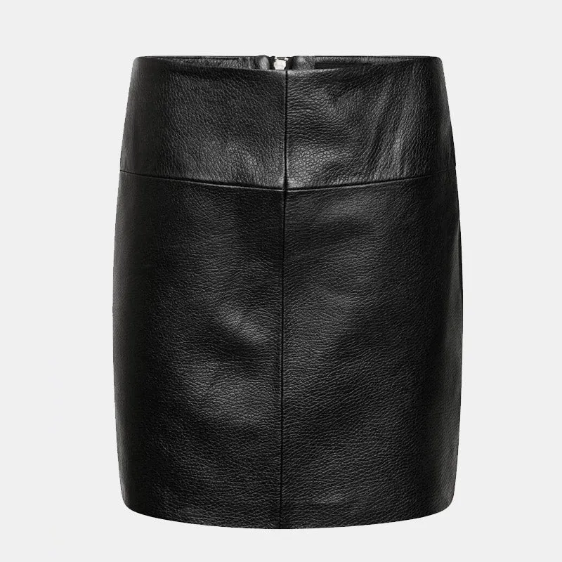 New High Quality Women’s Real Leather Mini Skirt