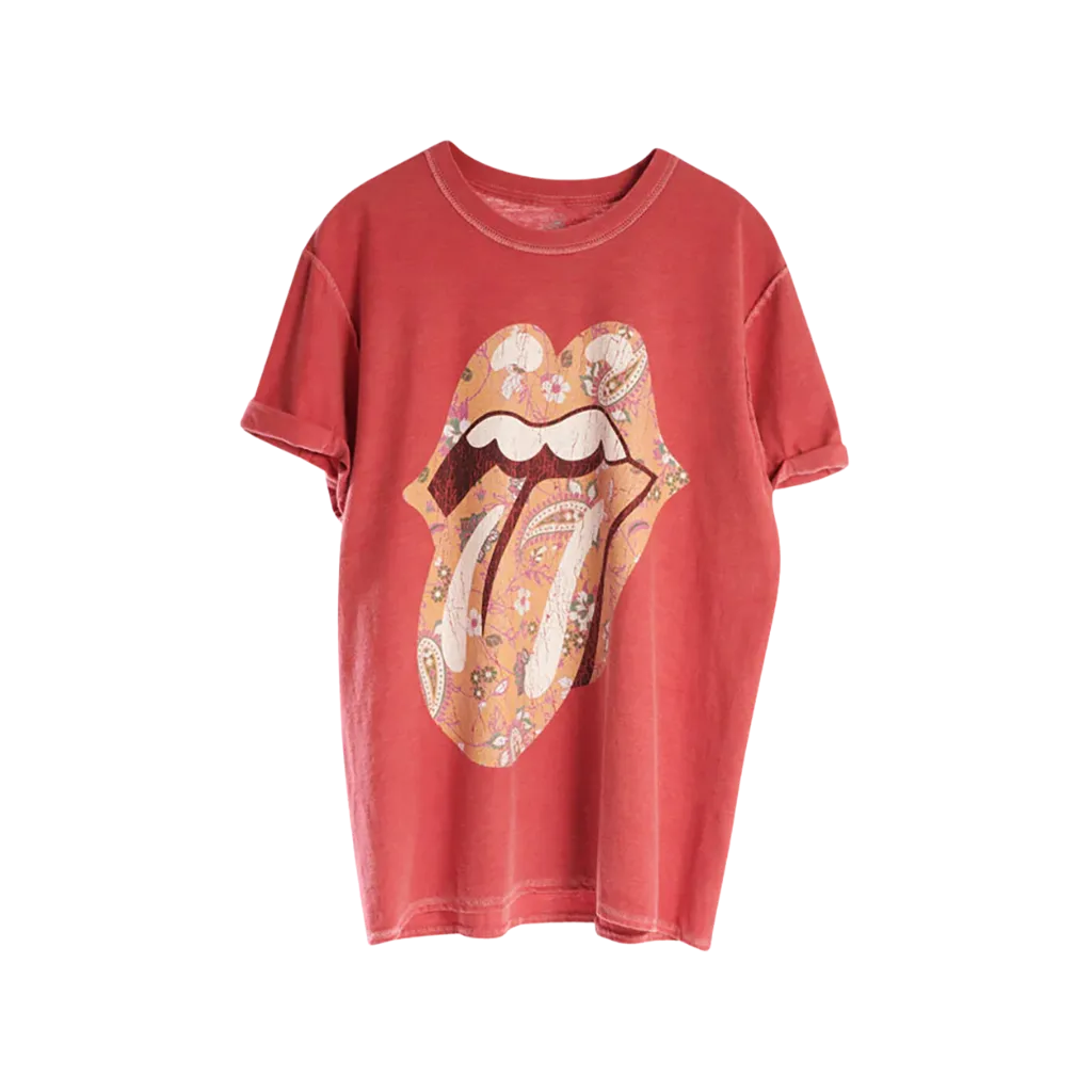 Paisley Classic Tongue Vintage Cuffed Sleeve T-Shirt