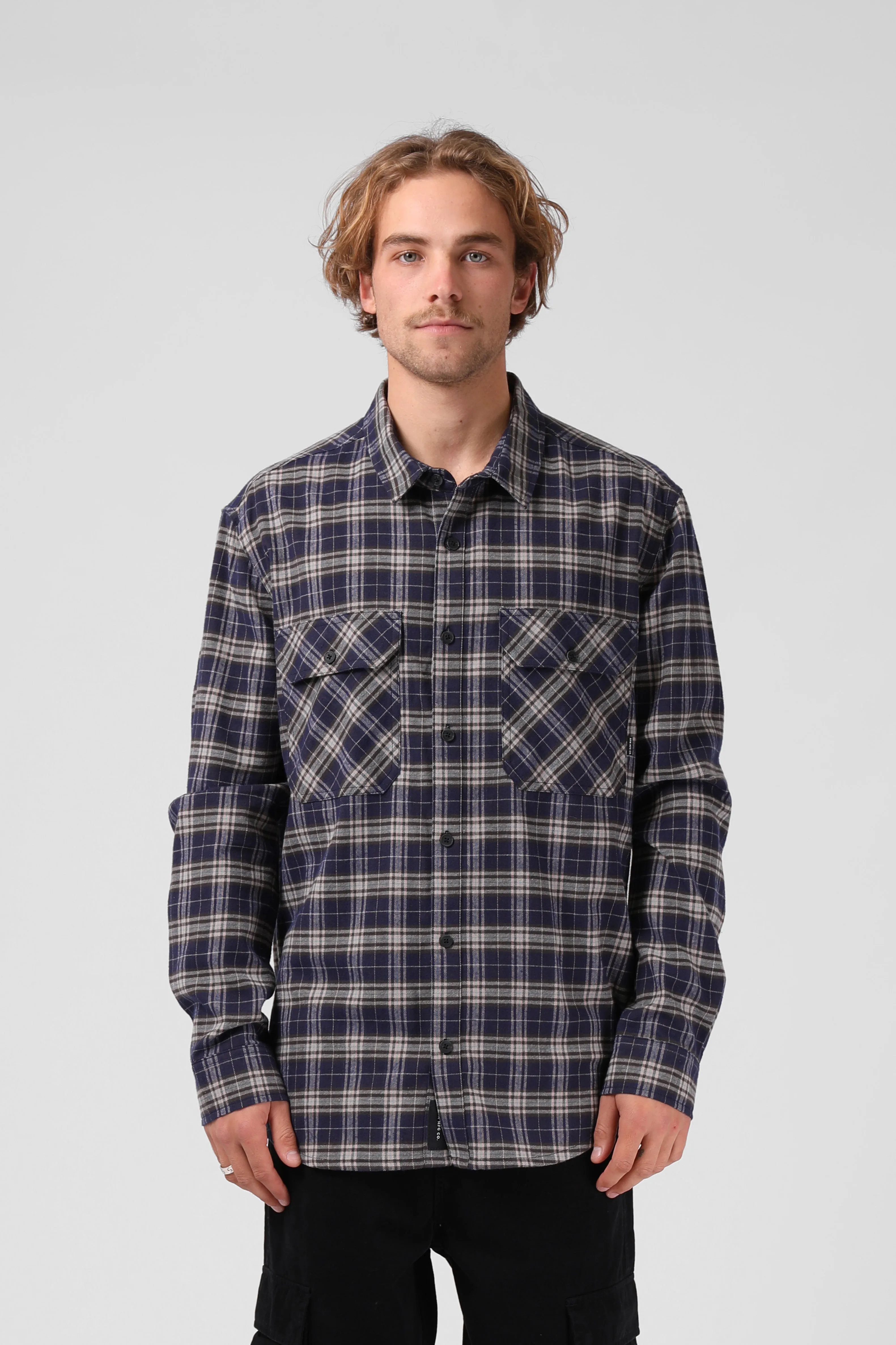 Plaid L/S Shirt - Navy Plaid