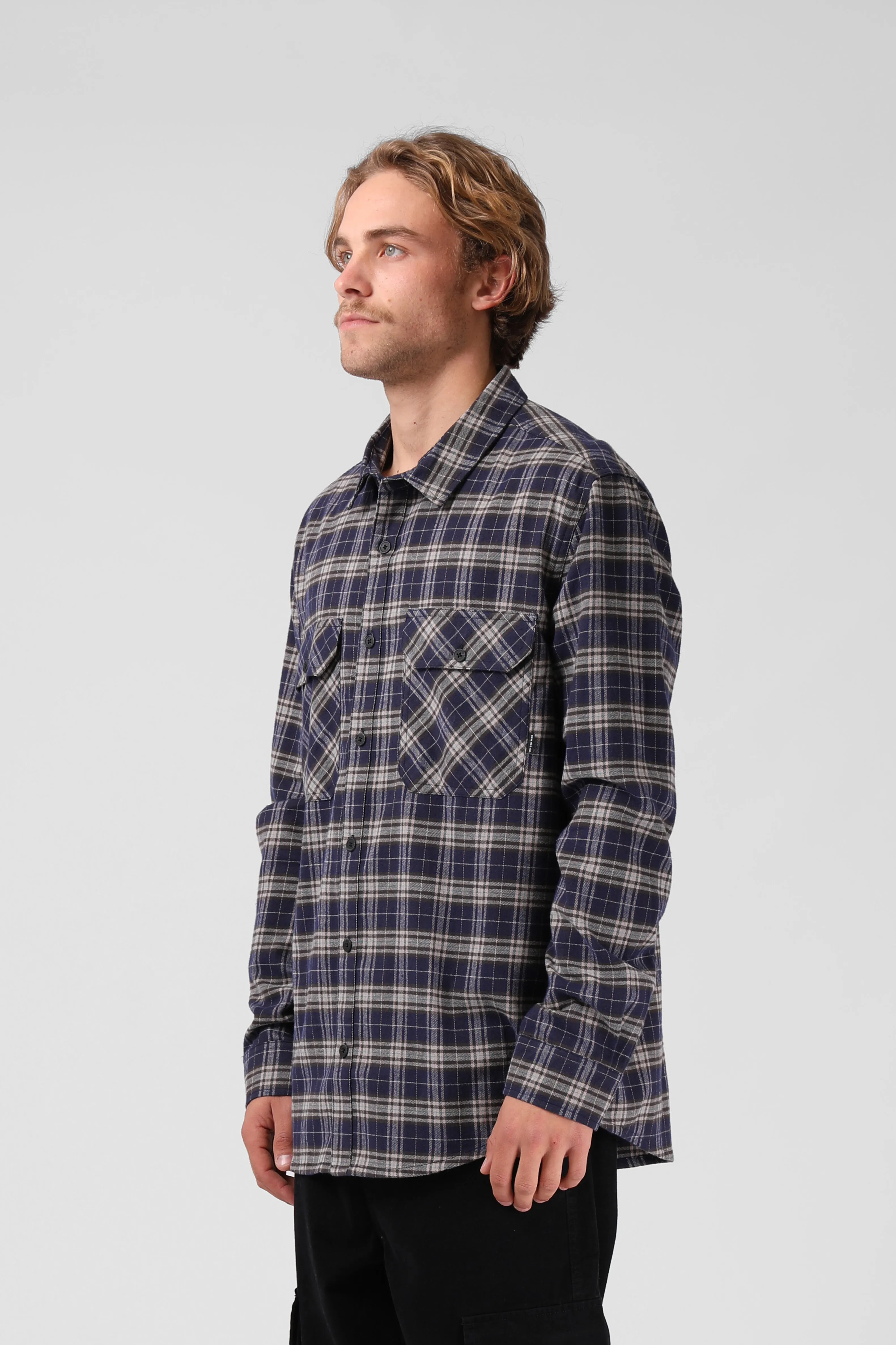 Plaid L/S Shirt - Navy Plaid