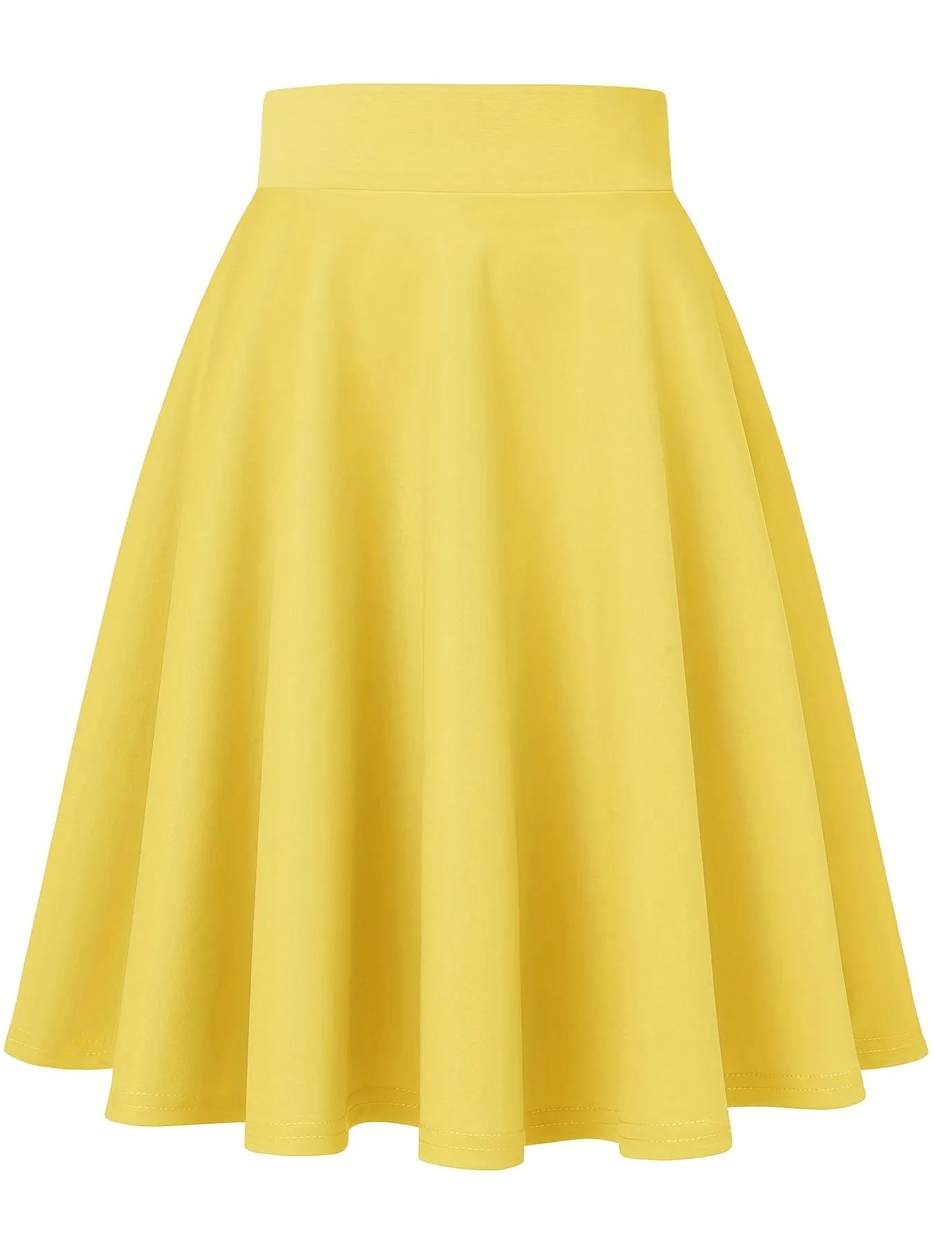 Pleated Skater Skirts Chic High Waist ALine Casual Style