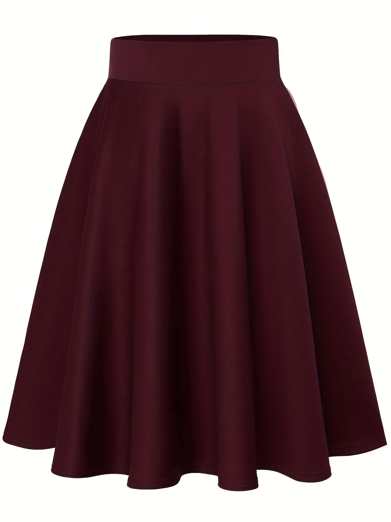 Pleated Skater Skirts Chic High Waist ALine Casual Style