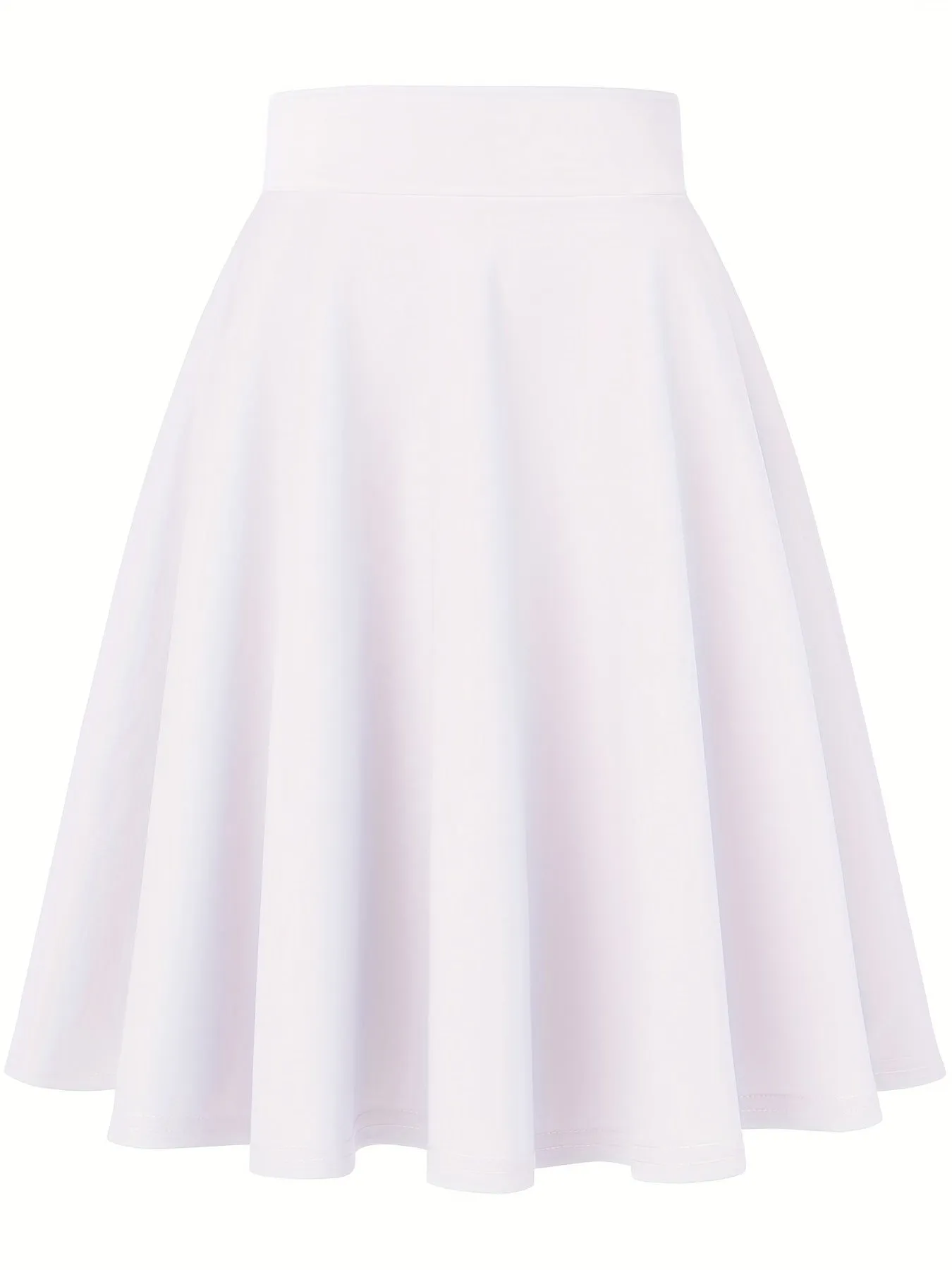 Pleated Skater Skirts Chic High Waist ALine Casual Style