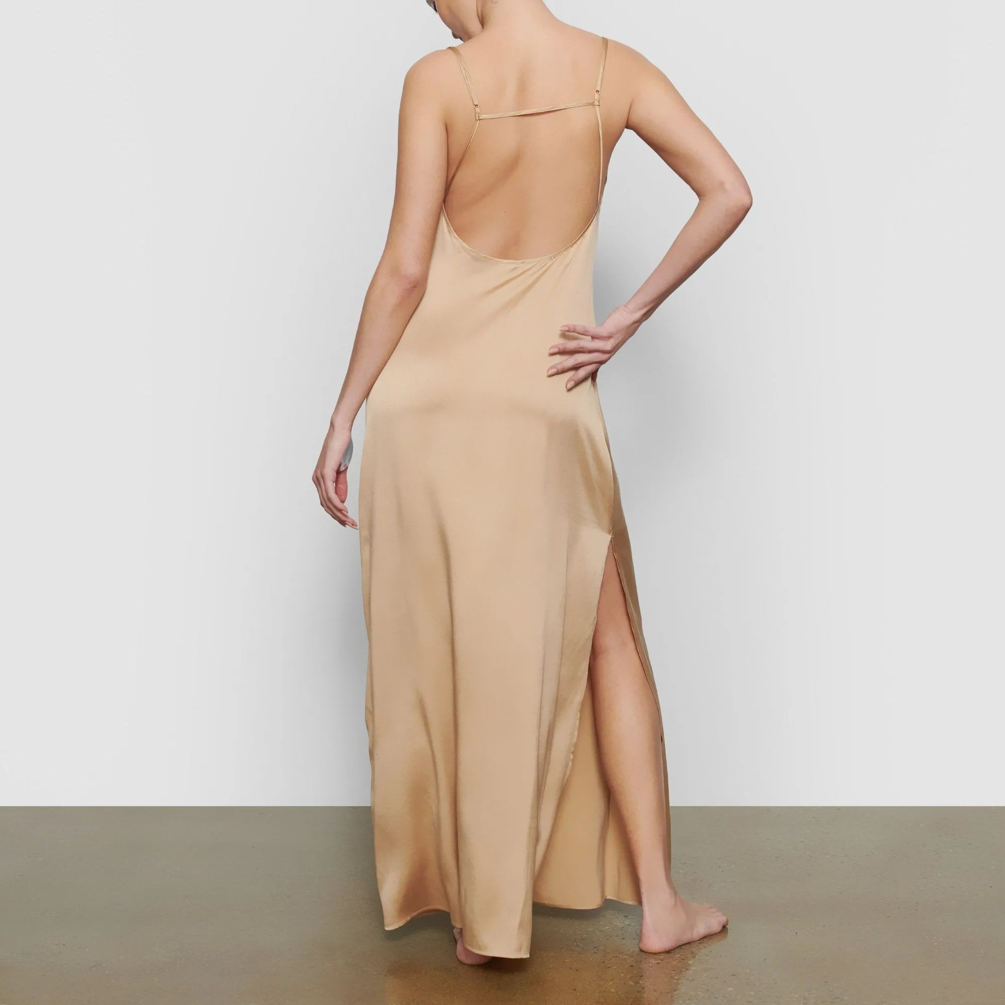 SILK LONG SLEEP SLIP | HONEY