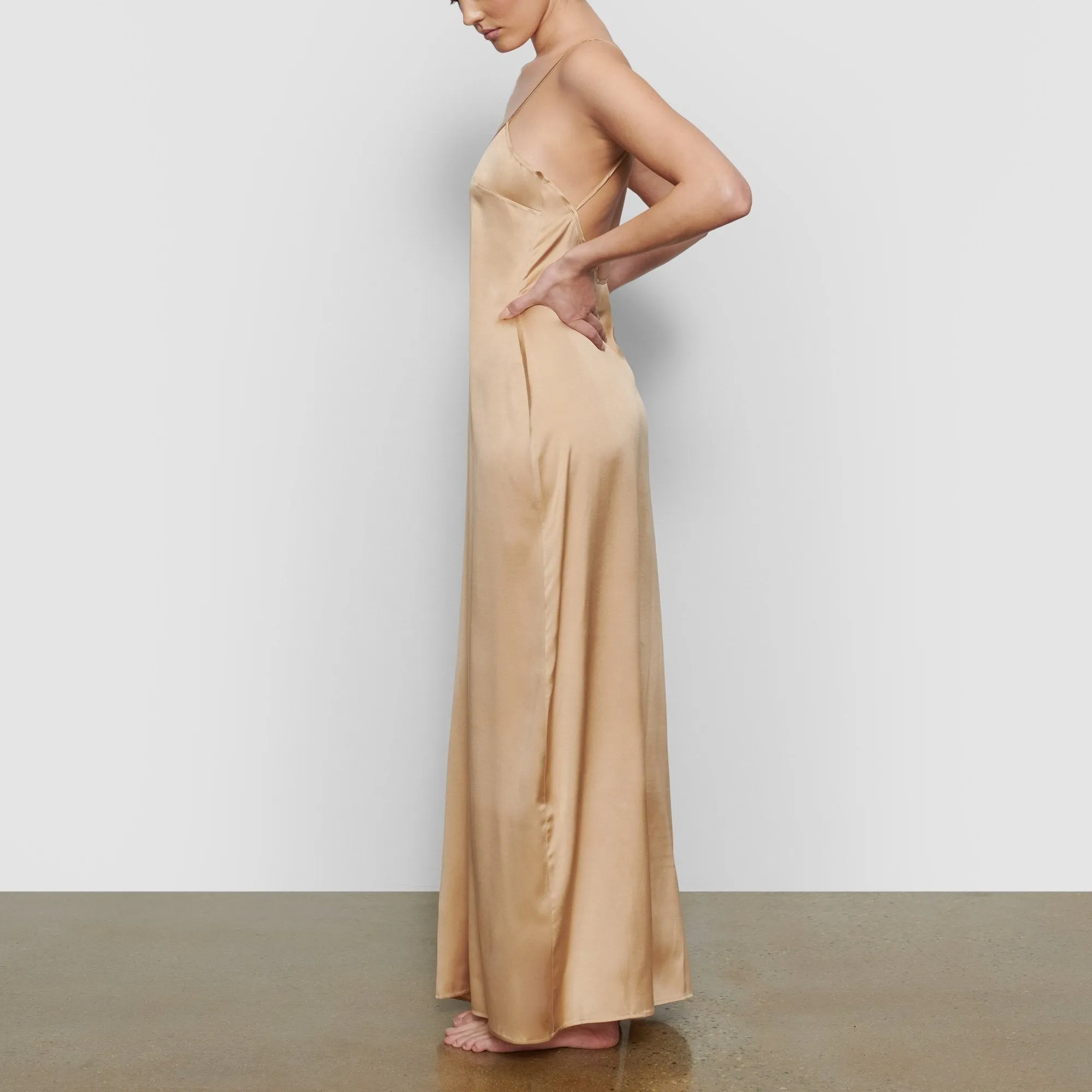 SILK LONG SLEEP SLIP | HONEY