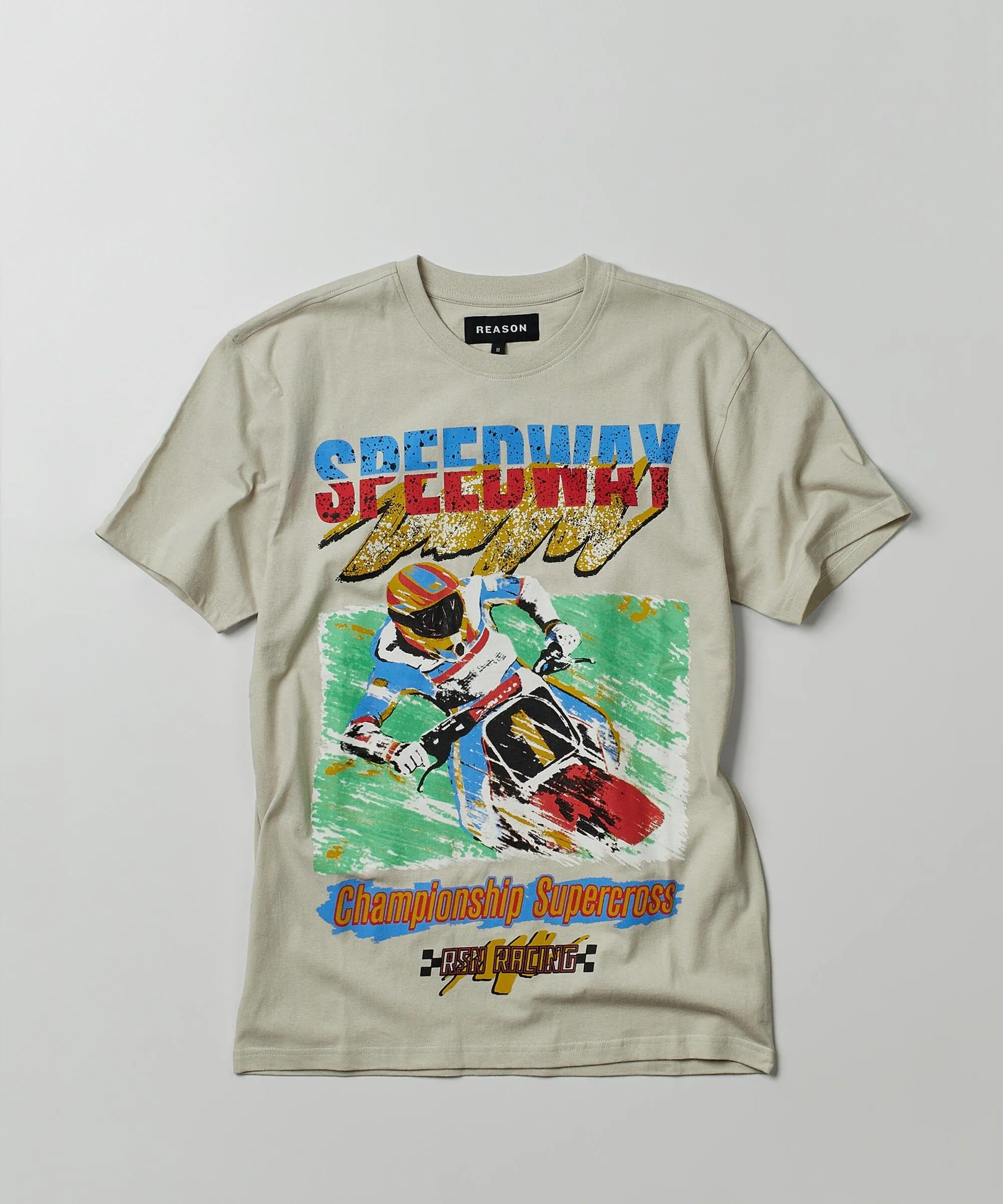 Supercross Short Sleeve Graphic Print Tee - Khaki