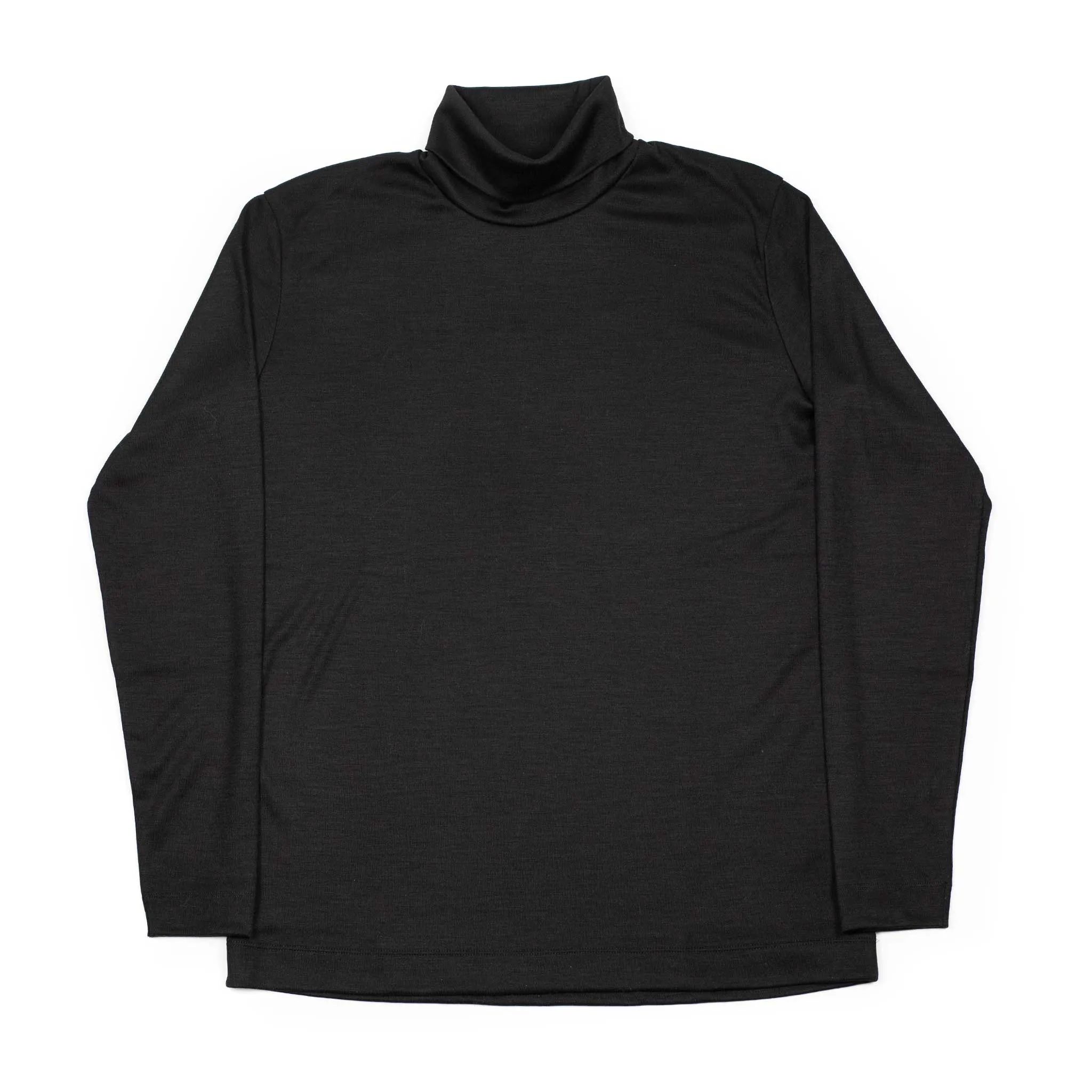 Turtleneck in black wool jersey