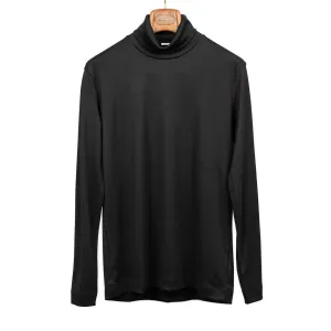 Turtleneck in black wool jersey