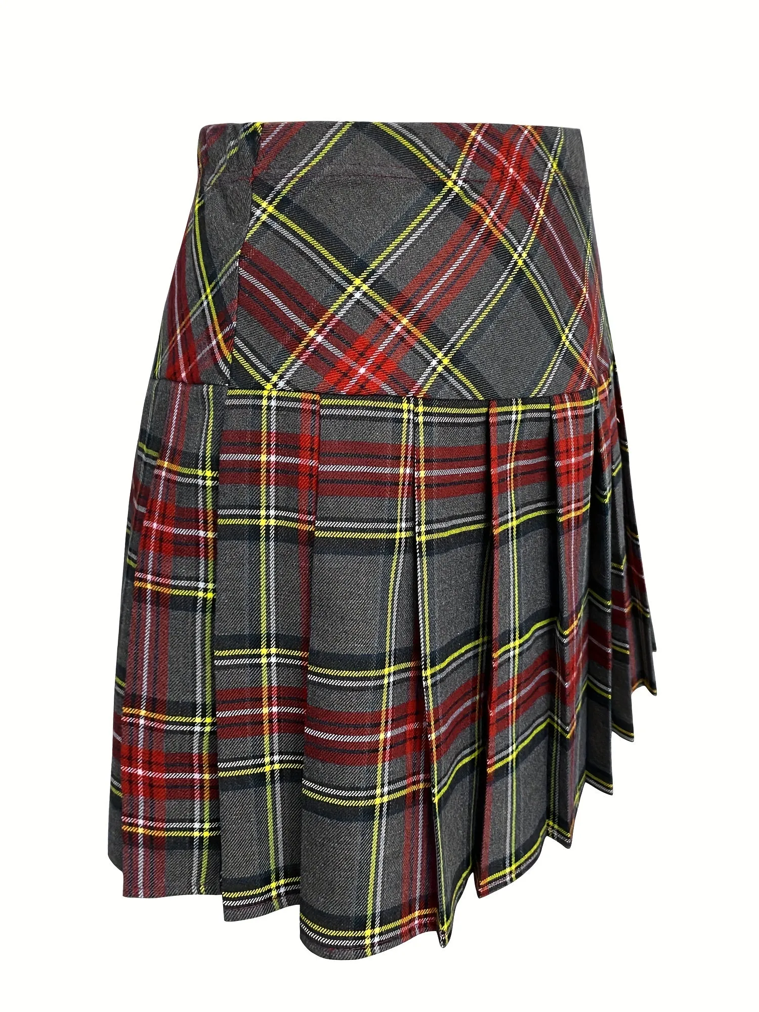 Vintage Preppy High Waist Pleated Skirt Womens Mini Fashion