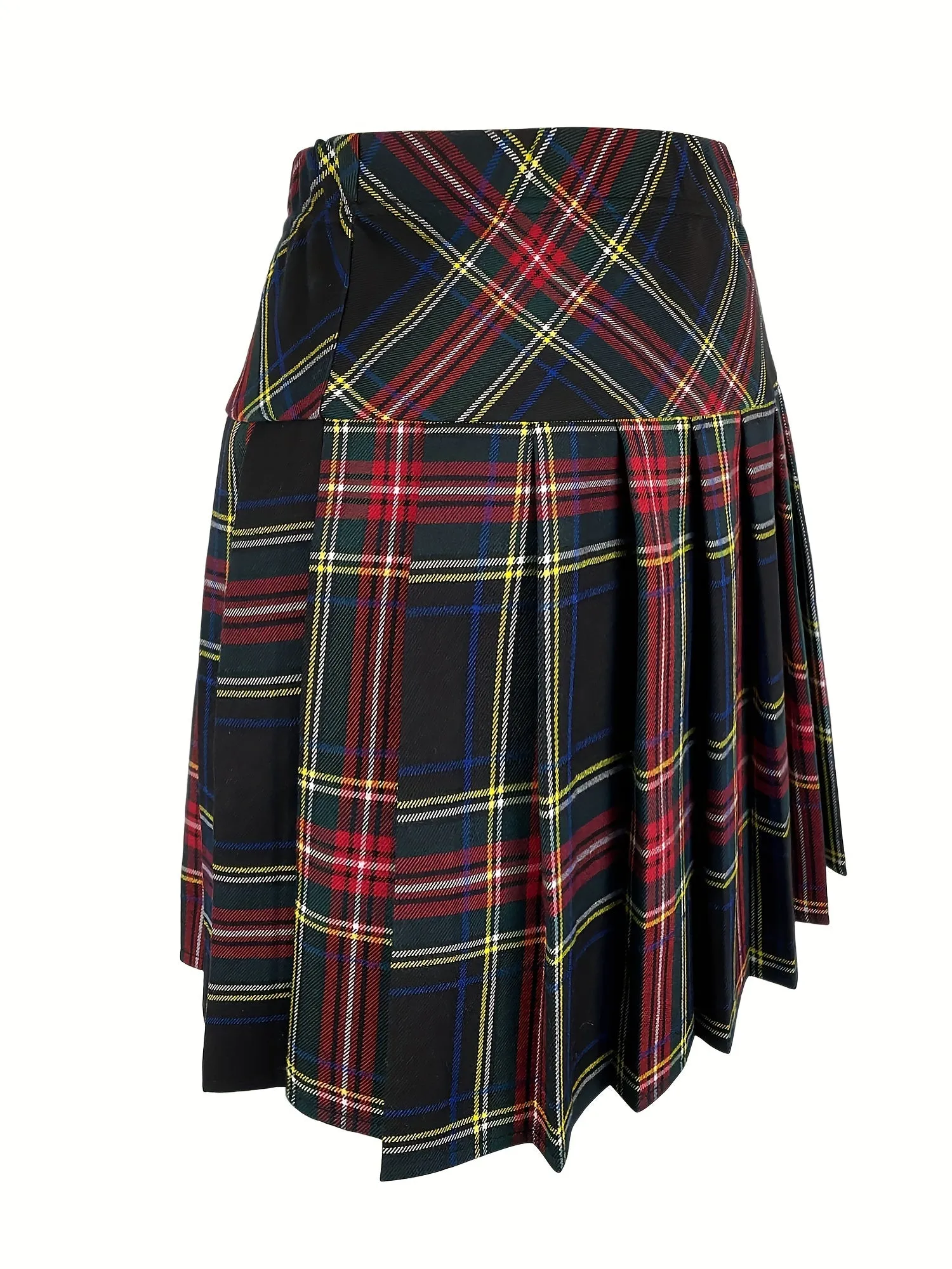 Vintage Preppy High Waist Pleated Skirt Womens Mini Fashion